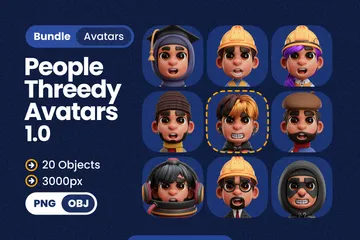 Profissão Pessoas Avatares Pacote de Icon 3D