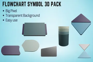 Símbolo do fluxograma Pacote de Icon 3D