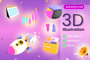 Icônes d'affaires 3D Vol. 1 paquet Pack 3D Illustration