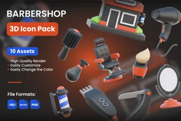Barbershop 3D Icon Pack