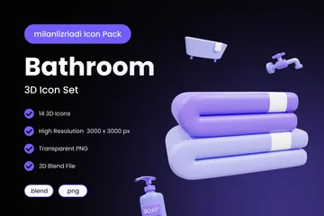Bathroom 3D Icon Pack