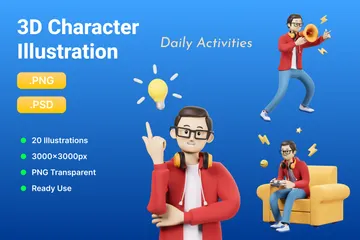 소년 캐릭터 3D Illustration 팩