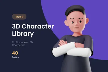 소년 캐릭터 포즈 라이브러리 3D Illustration 팩