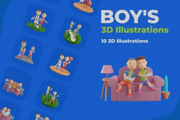 소년들 3D Illustration 팩