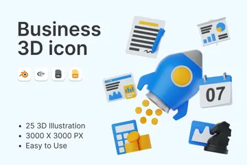 Business 3D Icon Pack