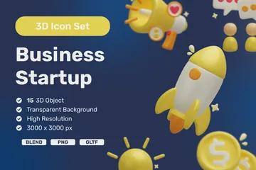 ビジネスの立ち上げ 3D Iconパック