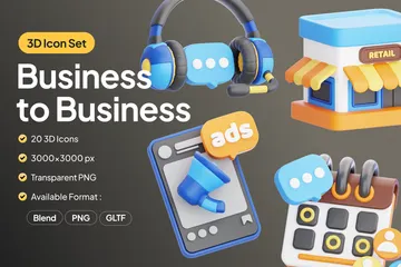 Business To Business 3D Icon Pack