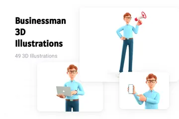 Businessman 3D Illustration Pack