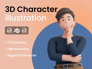 Personagem Pacote de Illustration 3D