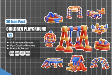 어린이 놀이터 3D Icon 팩