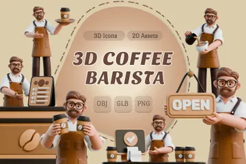 Coffee Barista 3D Illustration Pack