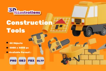 Construction Tools 3D Icon Pack