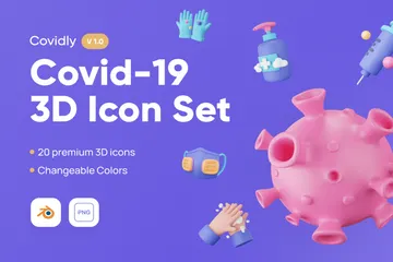 COVID-19 Pacote de Icon 3D