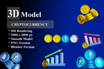 Cryptocurrencies 3D Icon Pack