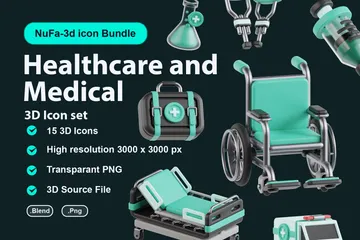 Saúde e medicina Pacote de Icon 3D