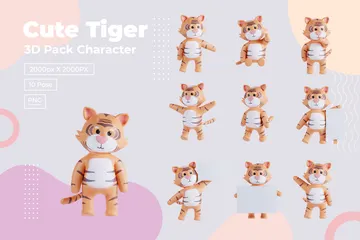 귀여운 호랑이 3D Illustration 팩