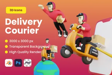 Delivery Courier 3D Illustration Pack