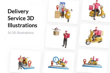 Delivery Service 3D Illustration Pack