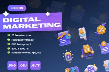 디지털 마케팅 3D Icon 팩