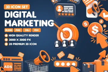 디지털 마케팅 3D Icon 팩