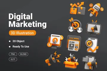 디지털 마케팅 3D Icon 팩