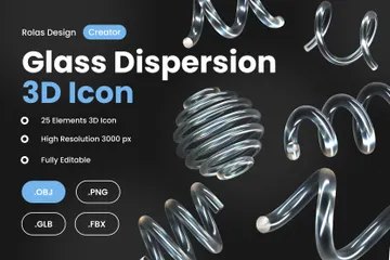 Dispersão de vidro espiral Pacote de Icon 3D