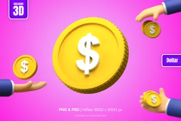 Dollar Coin 3D Illustration Pack