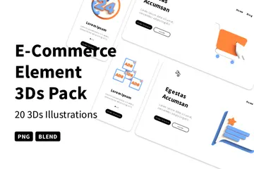 E-Commerce Element 3D Icon Pack