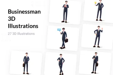 Homem de negocios Pacote de Illustration 3D