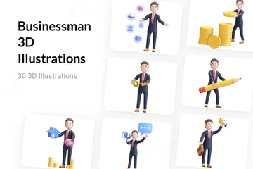 Homem de negocios Pacote de Illustration 3D