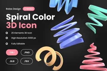 Geometria espiral colorida Pacote de Icon 3D