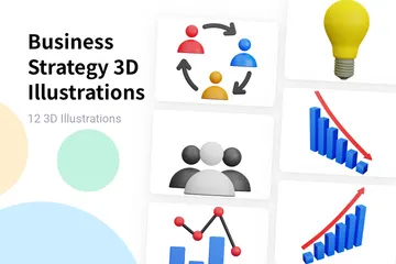 Estratégia de negócio Pacote de Illustration 3D