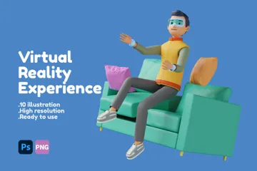 Experiência de realidade virtual Pacote de Illustration 3D