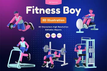 Fitness-Junge 3D Illustration Pack