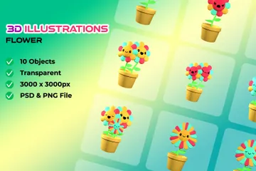 Flor Pacote de Illustration 3D