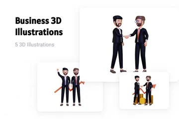 Geschäft 3D Illustration Pack