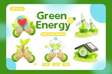 Green Energy 3D Icon Pack