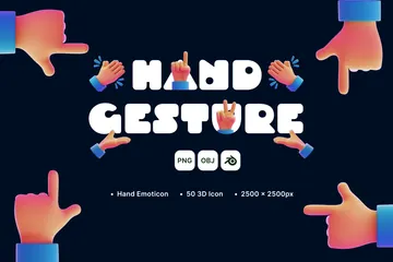 Hand Gesture 3D Icon Pack