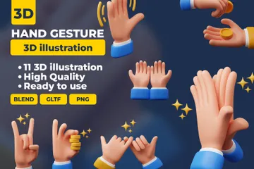 Hand Gesture 3D Icon Pack