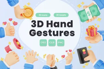 Hand Gesture 3D Icon Pack