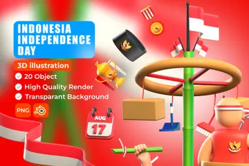 인도네시아 독립기념일 3D Icon 팩
