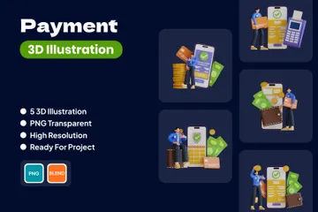 Pagamento Pacote de Illustration 3D