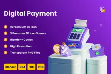 Pagamento digital Pacote de Icon 3D