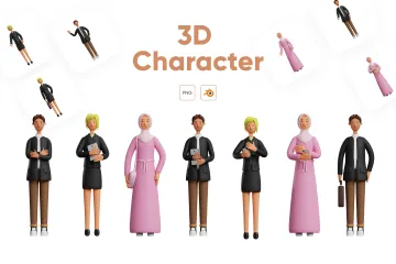 Personagem Pacote de Illustration 3D