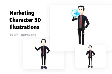 Personagem de marketing Pacote de Illustration 3D