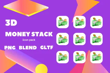 Pilha de dinheiro Pacote de Icon 3D