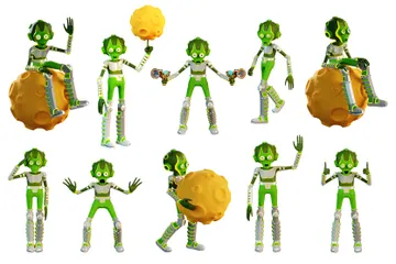 Poses alienígenas Pacote de Illustration 3D