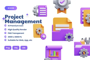 프로젝트 관리 3D Icon 팩
