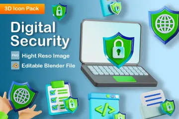 Seguridad digital Paquete de Icon 3D
