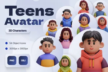 십대 아바타 3D Icon 팩